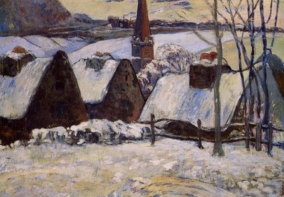 Villaggio bretone nella neve da Paul Gauguin